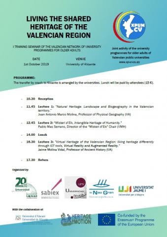 I TRAINING SEMINAR OF THE VALENCIAN NETWORK OF UNIVERSITY PROGRAMMES FOR OLDER ADULTS