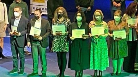 Recogida del premio